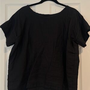 Elegant Black Short Sleeve Women's Top